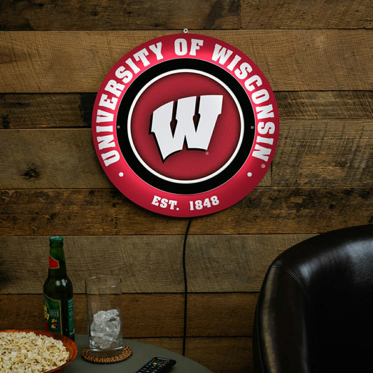Team Sports America Everyday - University of Wisconsin-Madison, Metal Lite, Round
