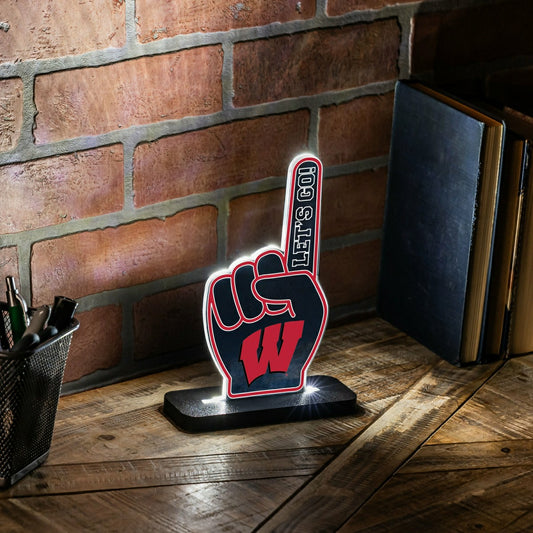 Team Sports America Classic - University of Wisconsin-Madison College Foam Finger Desklite LED Décor