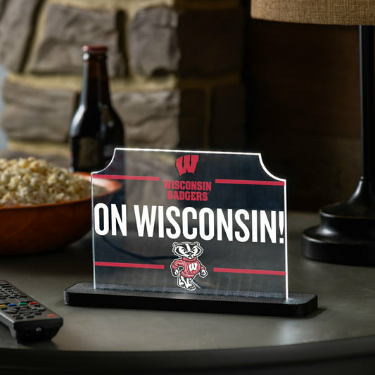 Team Sports America Essential - University of Wisconsin-Madison College Rectangle Desklite LED Décor