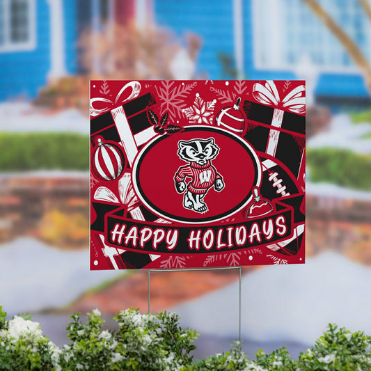 Team Sports America Everyday - University of Wisconsin-Madison Yard Sign, Holiday