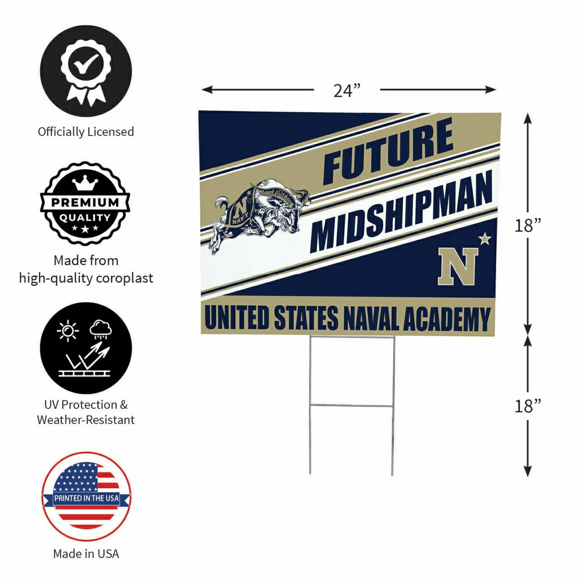 Team Sports America Classic - US Naval Academy Coroplast Yard Sign, Future Student