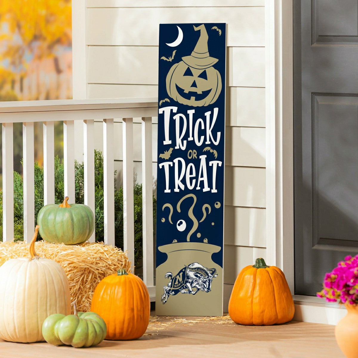 Team Sports America Essential - 47" Double Sided Leaner, US Naval Academy, Halloween