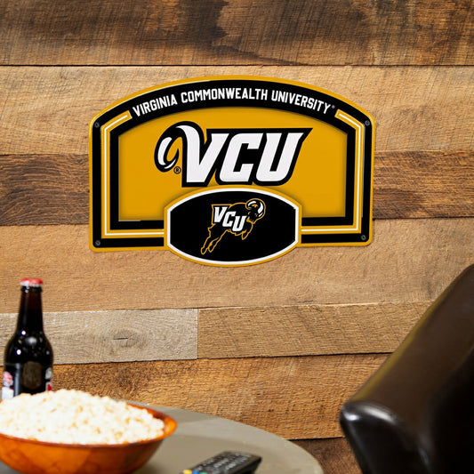 Team Sports America Essential - Virginia Commonwealth University USA Embossed Steel Wall Sign, 11" x 1