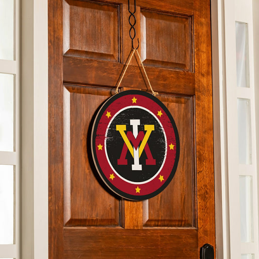 Team Sports America Classic - Virginia Military Institute Round Door Décor with Hanging Rope, 18x18