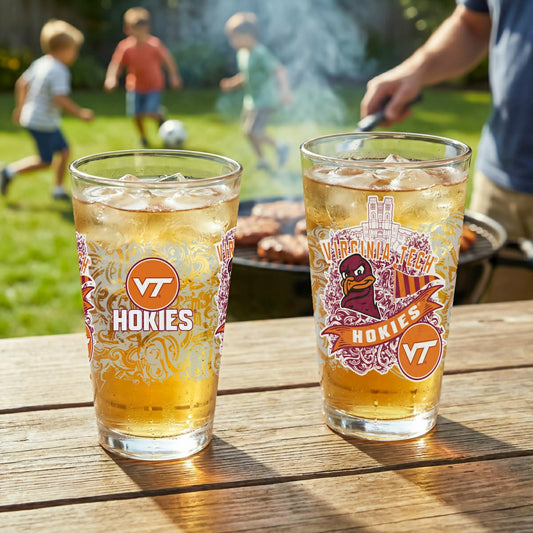Team Sports America Essential - Virginia Tech 16oz Glass pint, Set of 2