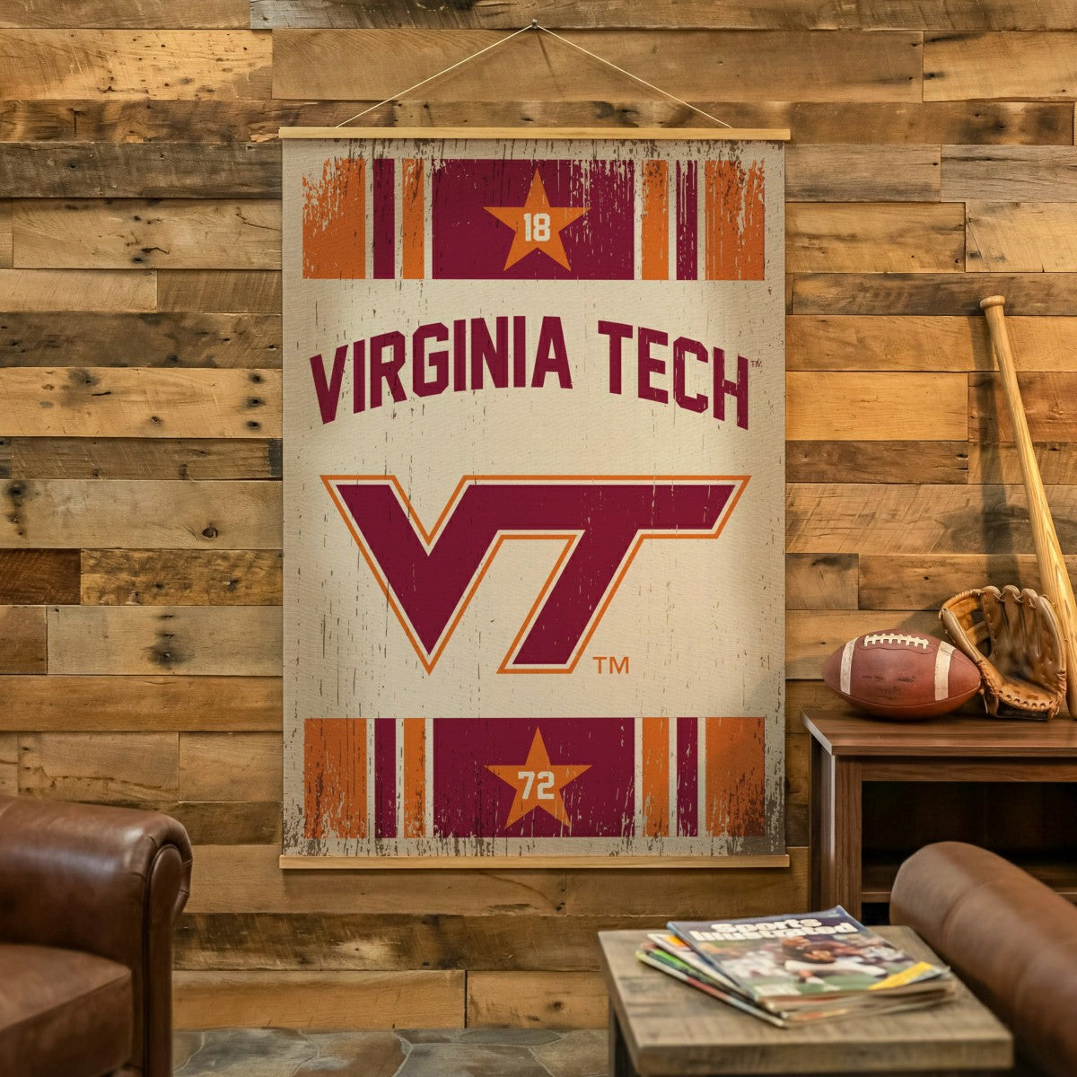 Team Sports America Trending - Virginia Tech, Canvas Wall Tapestry, Large, 54x36