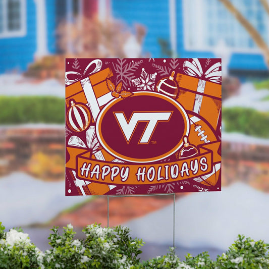 Team Sports America Signature - Virginia Tech Yard Sign, Holiday