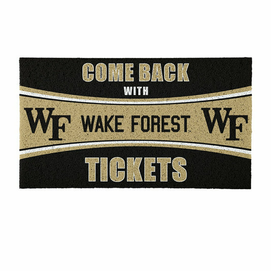 Team Sports America Essential - 28" x 16" PVC Trapper Mat, Come Back with Tickets, Wake Forest