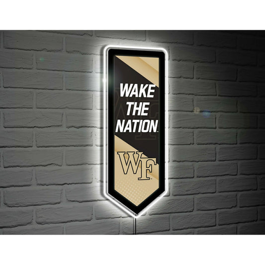 Team Sports America Value - LED Wall Decor, College Football Pennant, Wake Forest University