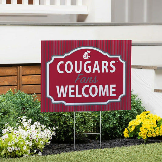Team Sports America Value - Washington State University Coroplast Yard Sign, "Fans Welcome"