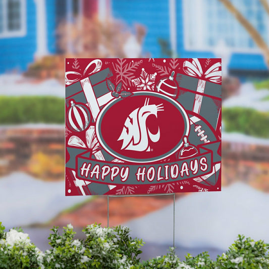 Team Sports America Best Seller - Washington State University Yard Sign, Holiday
