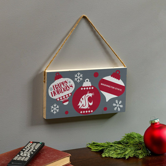 Team Sports America Everyday - Washington State University Holiday Wood Wall Sign, 6x11