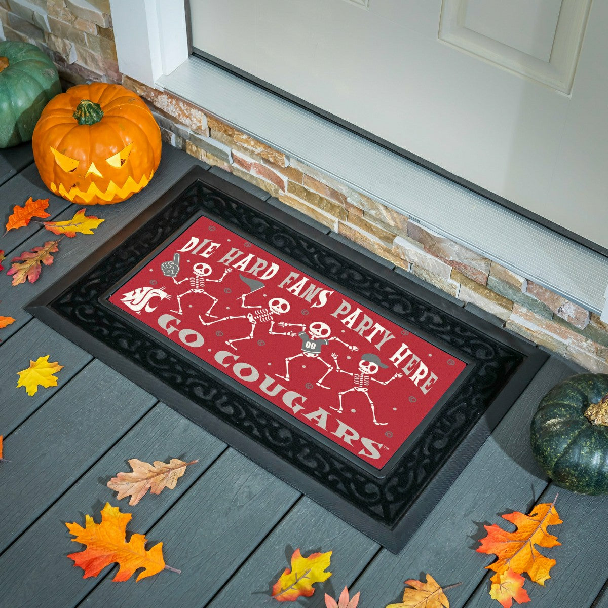 Team Sports America Classic - Washington State University Flocked Coir Halloween Sassafras Switch Ma