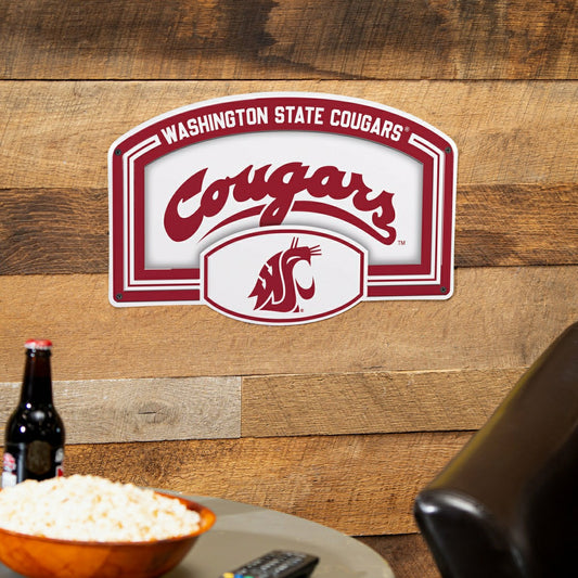 Team Sports America Essential - Washington State University USA Embossed Steel Wall Sign, 11" x 17"