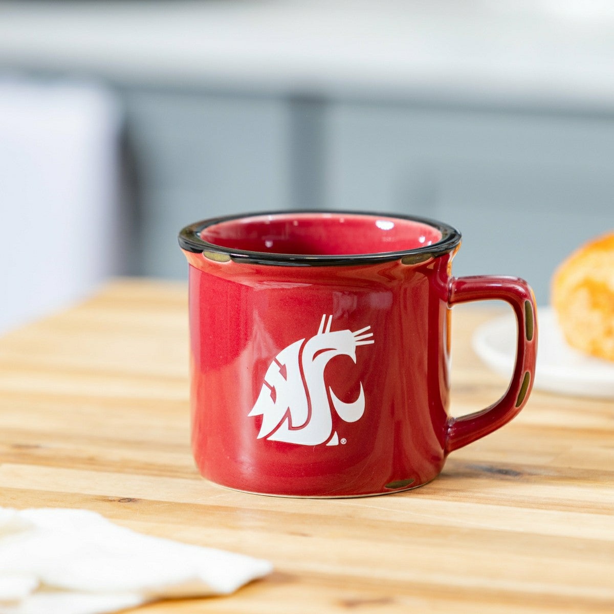Team Sports America Trending - Washington State University Ceramic Camp Cup with Enamel Finish, 14oz