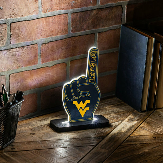 Team Sports America Essential - West Virginia University College Foam Finger Desklite LED Décor
