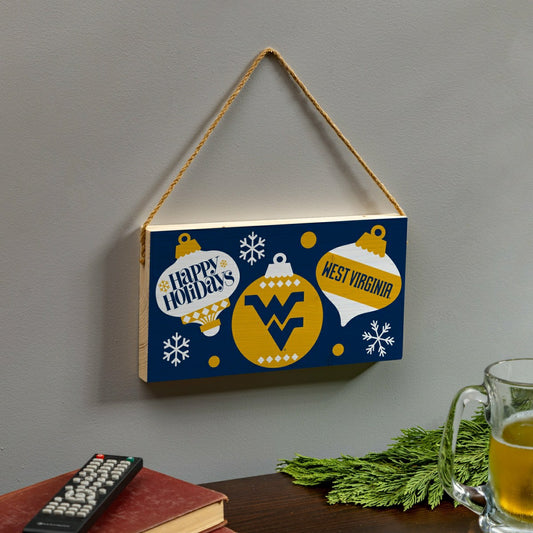 Team Sports America Classic - West Virginia University Holiday Wood Wall Sign, 6x11