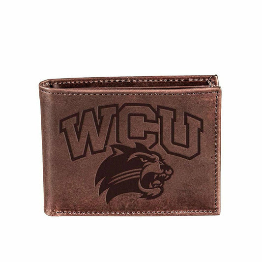 Team Sports America Signature - Western Carolina University, Bi-Fold Wallet, Brown, CH, 100% Genuine L