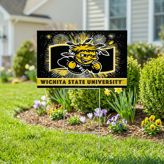 Team Sports America Signature - Wichita State University Yard Sign, Patriotic