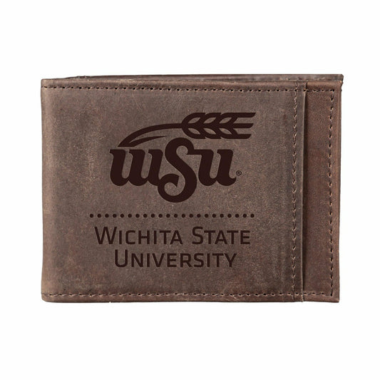 Team Sports America Signature - Front Pocket Wallet w/ RFID Blocking, Wichita State, Brown