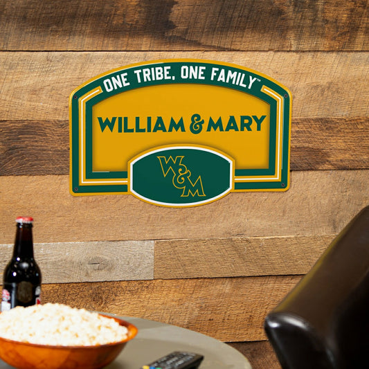 Team Sports America Classic - William & Mary USA Embossed Steel Wall Sign, 11" x 17"