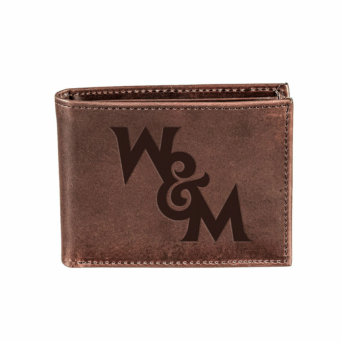 Team Sports America Everyday - William & Mary, Bi-Fold Wallet, Brown, CH, 100% Genuine Leather