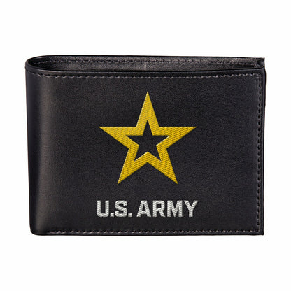 Team Sports America Best Seller - U.S. Army Black Bi-Fold Embroidered Wallet w/ RFID Blocking