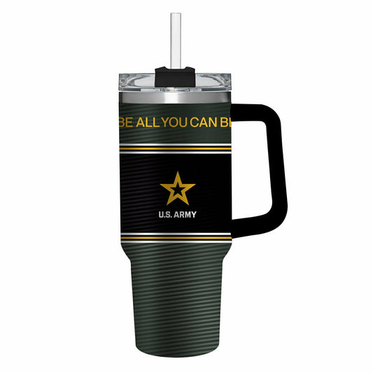 Team Sports America Exclusive - 40oz Stainless Steel Canyon Cup w/ Straw, US Army