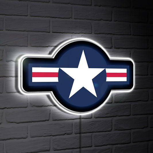 Team Sports America Signature - US Air Force LED Wall Decor, Glazelite, Roundel Logo