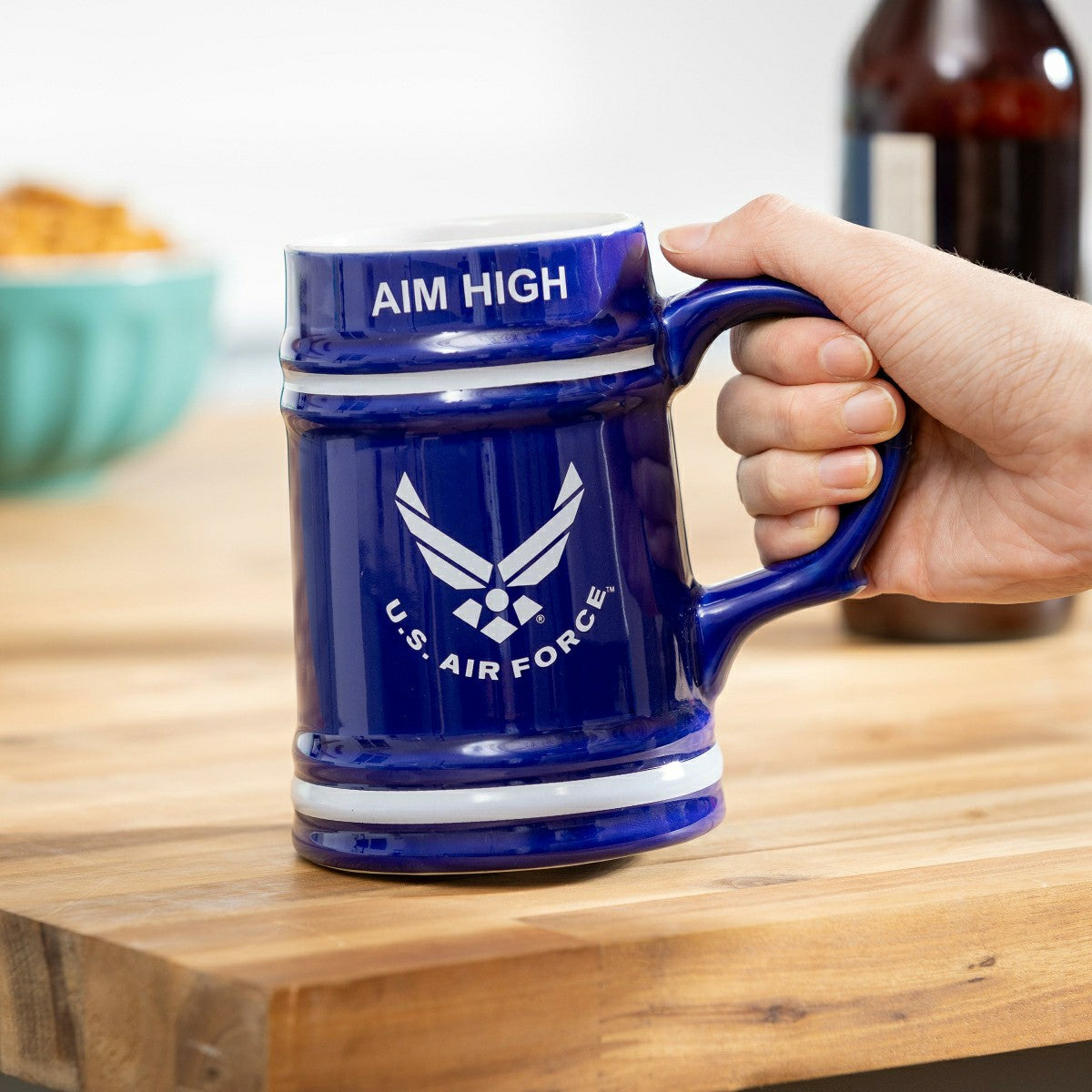 Team Sports America Exclusive - US Air Force Ceramic Stein Cup, 24oz