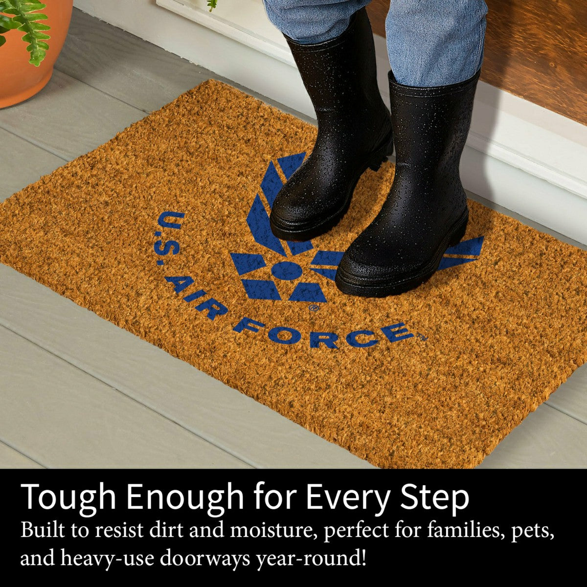 Team Sports America Recommended - Coir Mat, 16"x28", US Air Force