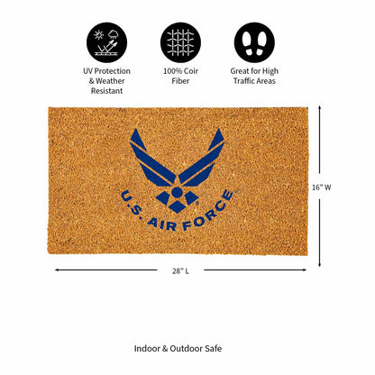 Team Sports America Recommended - Coir Mat, 16"x28", US Air Force