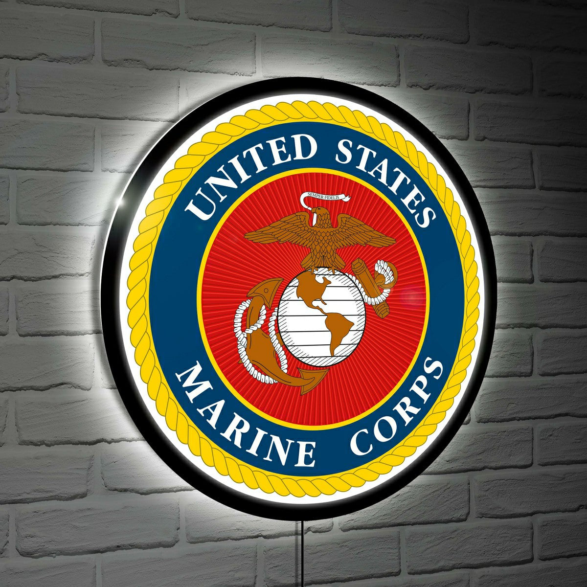 Team Sports America Exclusive - US Marine Corps Military Round LED Wall Decor