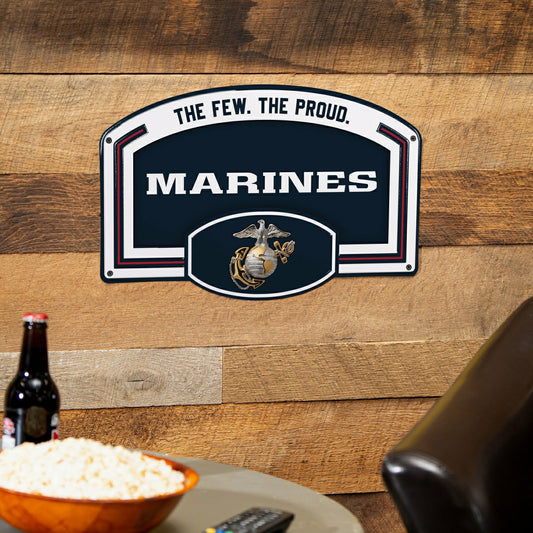 Team Sports America Classic - US Marine Corps USA Stamped Steel Wall Sign, 11" x 17"