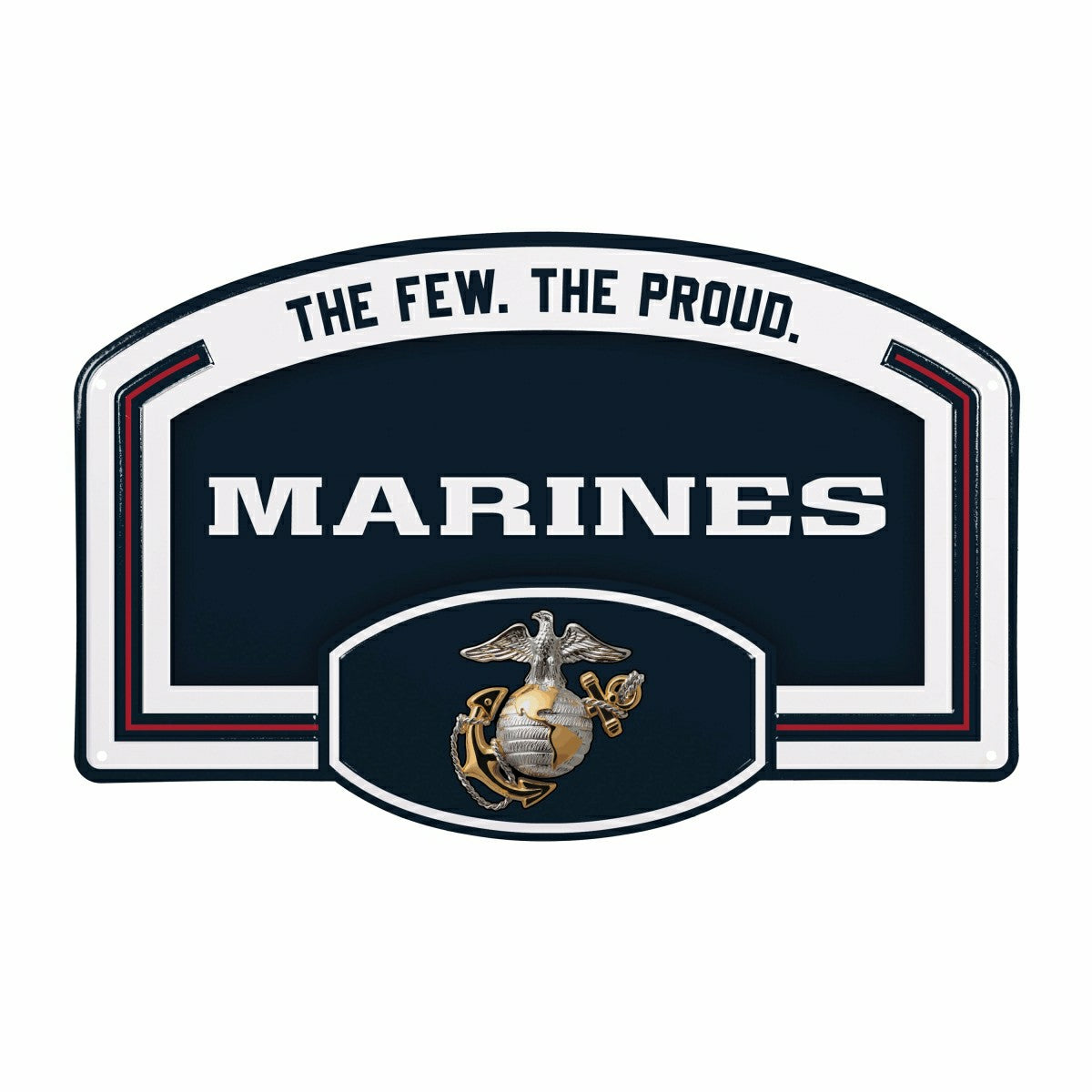 Team Sports America Classic - US Marine Corps USA Stamped Steel Wall Sign, 11" x 17"