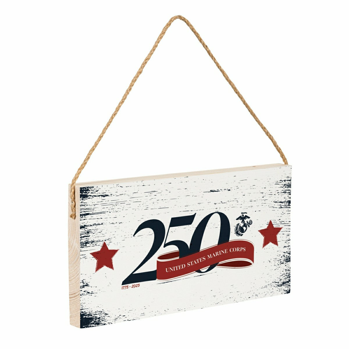 Team Sports America Best Seller - US Marine Corps, 250th Anniversary Wood Wall Sign, 6x11