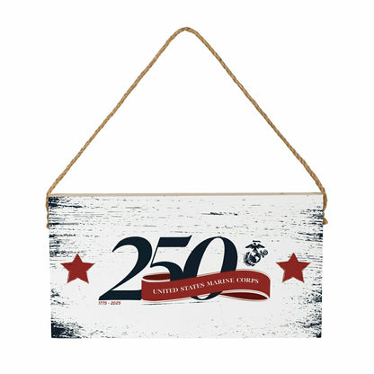 Team Sports America Best Seller - US Marine Corps, 250th Anniversary Wood Wall Sign, 6x11