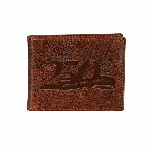 Team Sports America Recommended - US Marine Corps, 250th Anniversary, Embossed 100% Genuine Leather Pass