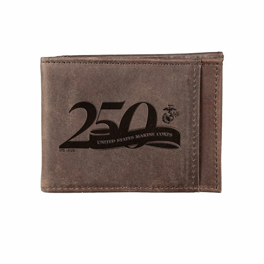 Team Sports America Signature - Front Pocket Wallet w/ RFID Blocking, US Marine Corps, 250th Anniversa