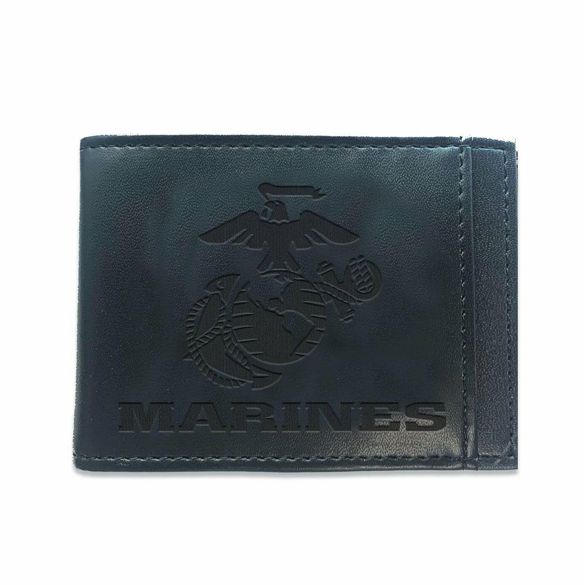 Team Sports America Exclusive - US Marine Corps Black Front Pocket Wallet with RFID Blocking