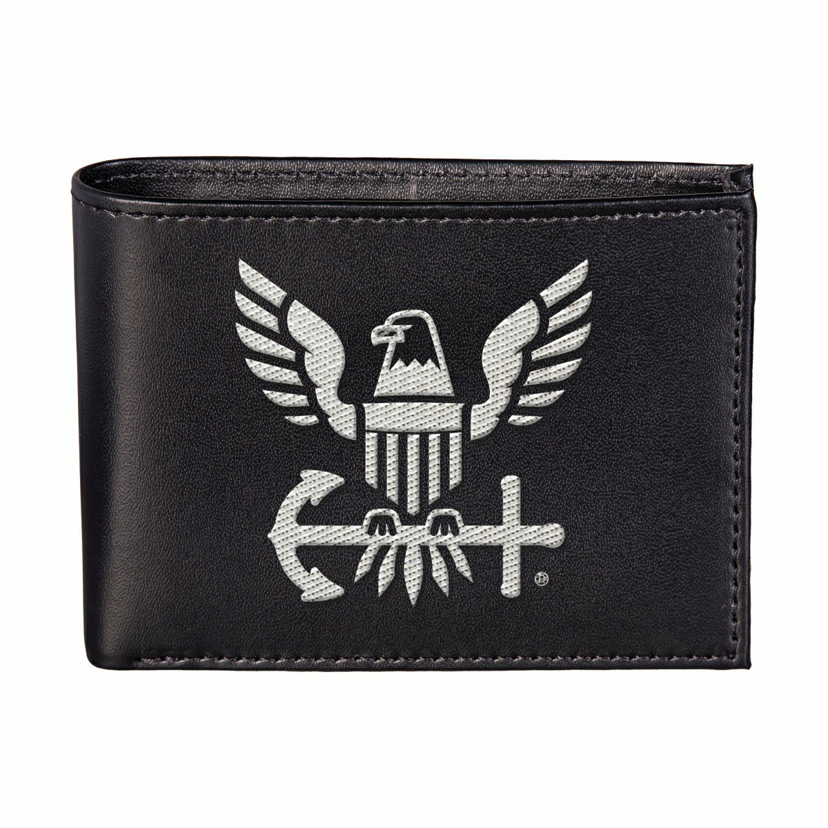 Team Sports America Essential - U.S. Navy Black Bi-Fold Embroidered Wallet w/ RFID Blocking