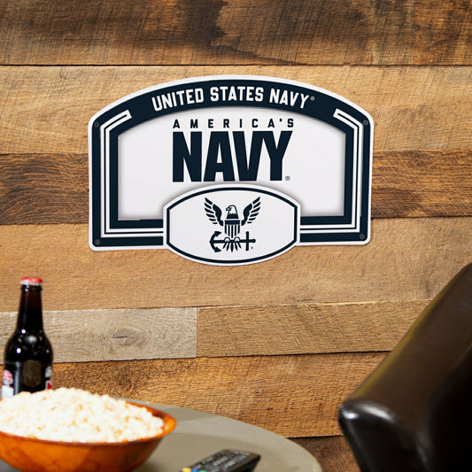 Team Sports America Everyday - US Navy USA Stamped Steel Wall Sign, 11" x 17"