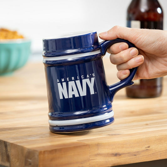 Team Sports America Everyday - US Navy Ceramic Stein Cup, 24oz