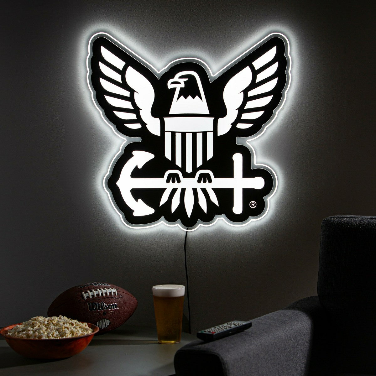 Team Sports America Classic - US Navy LED Wall Decor, Glazelite, Logo