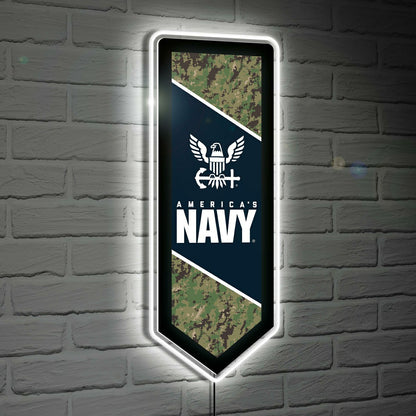 Team Sports America Signature - US Navy Glazelite Pennant LED Wall Decor