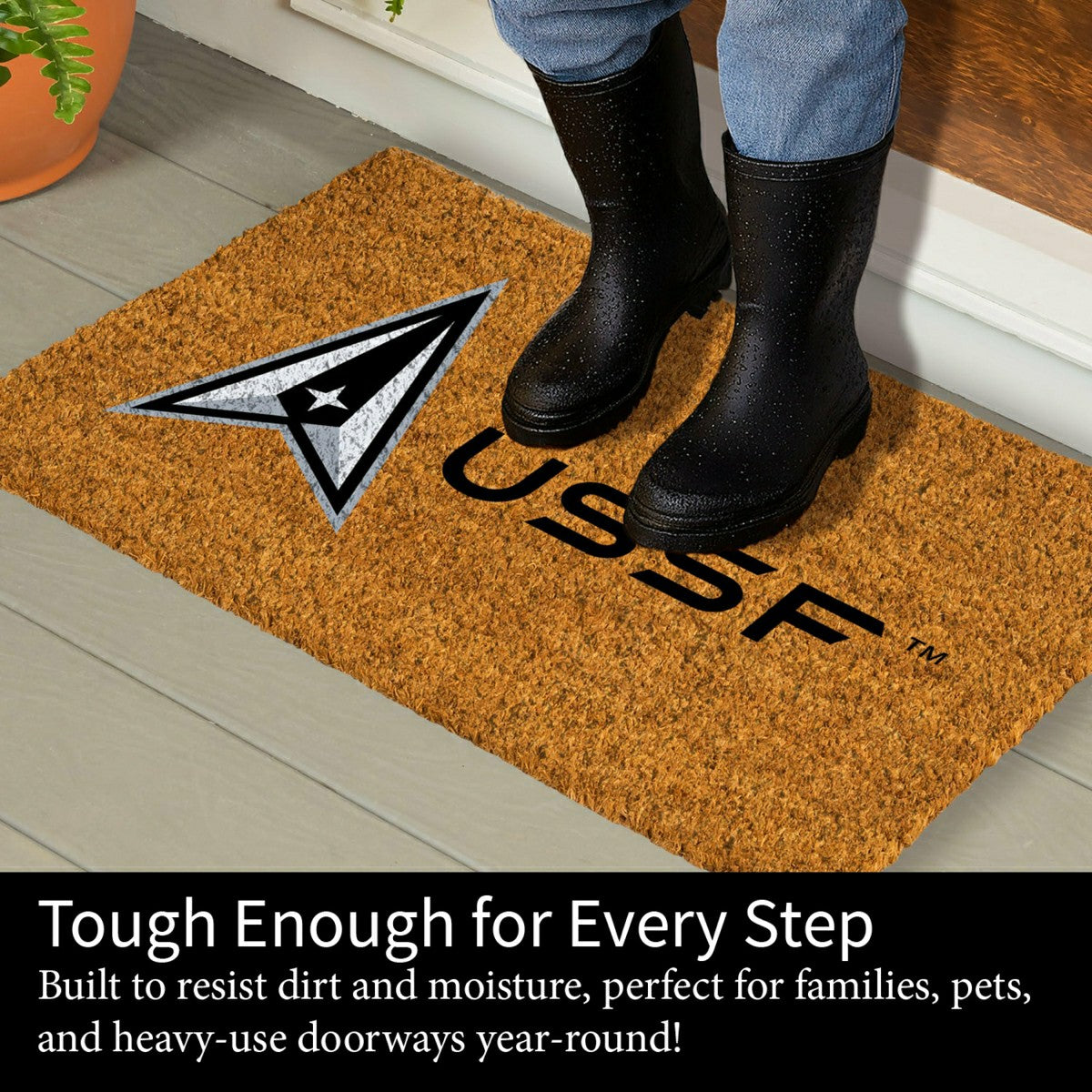 Team Sports America Classic - Coir Mat, 16"x28", US Space Force