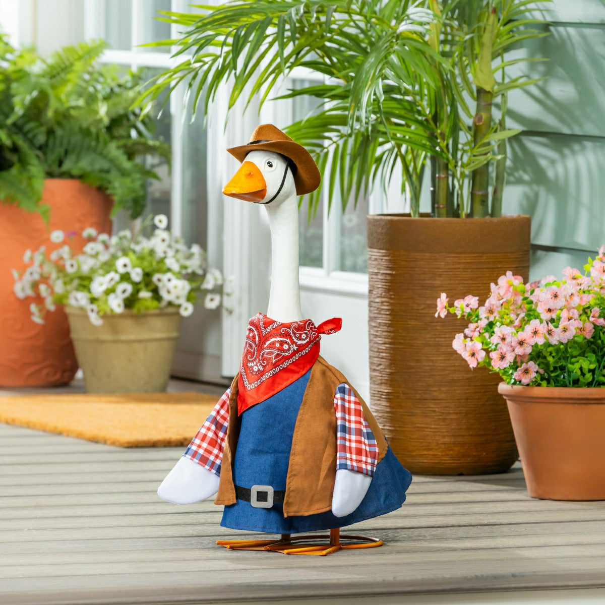 Team Sports America Classic - Metal Porch Goose Statue, 21"H
