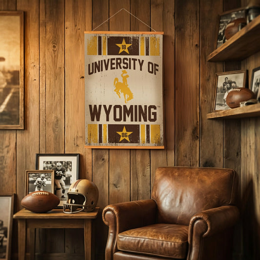 Team Sports America Classic - University of Wyoming, Canvas Wall Tapestry, Medium, 36x24
