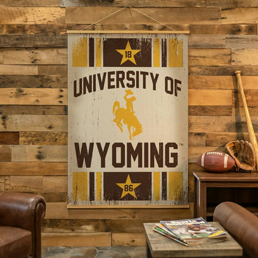 Team Sports America Essential - University of Wyoming, Canvas Wall Tapestry, Large, 54x36