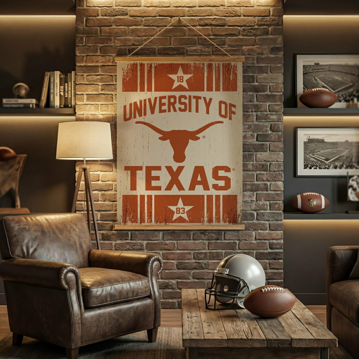 Team Sports America Everyday - University of Texas, Canvas Wall Tapestry, Large, 54x36